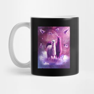 Outer Space Galaxy Cat With Llama Mug